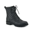 thumbnail image 1 of White Mountain Womens Dashing Faux Leather Quilted Combat & Lace-up Boots, 1 of 3
