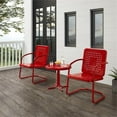 thumbnail image 2 of Crosley Furniture Bates 3 Piece Metal Outdoor Chair Set in Bright Red Gloss, 2 of 12