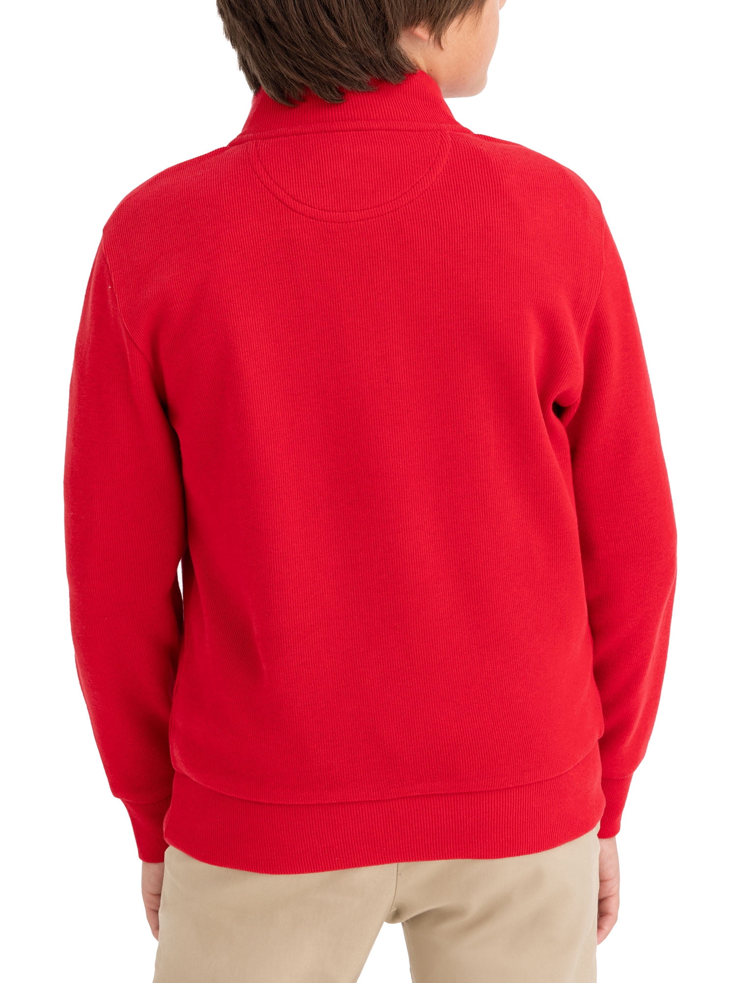 U.S. Polo Assn. Boys Flatback Rib Quarter Zip, Sizes 4-18