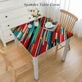 thumbnail image 2 of nygtbtfer Decorative Rectangle Table Cloth , Traditional Blankets Colorful Stripes Polyester Tablecloth Kitchen Table Cover for Dining BBQ Picnic Coffee Table Elastic Edge, 2 of 7