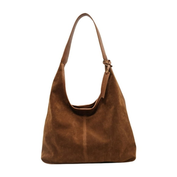 Milaget Suede Bag Handbag Underarm Bag Large Top Handle Bag Purse Tote Bag for Women Yellow Brown