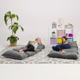 thumbnail image 5 of Posh Kids Floor Pillow Cover - Premium Cushion and Lounger Covers for Pillows (Pillows Not Included), Multicolored Flowers on Gray, 5 of 5