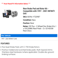 thumbnail image 2 of Rear Brake Pad and Rotor Kit - Compatible with 1997 - 2001 INFINITI Q45 1998 1999 2000, 2 of 2