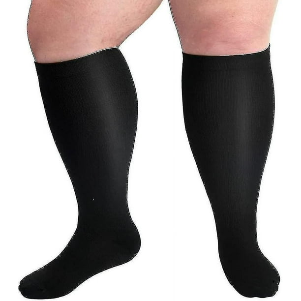 Medias de compresión de talla grande de 20 a 30 mmHg para hombres y mujeres, pantorrilla ancha, extragrandes
