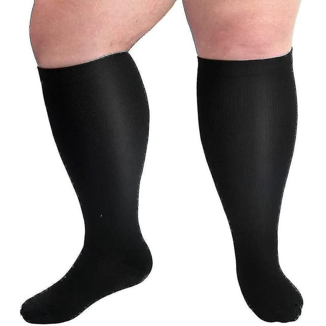 Medias de compresión de talla grande de 20 a 30 mmHg para hombres y mujeres, pantorrilla ancha, extragrandes