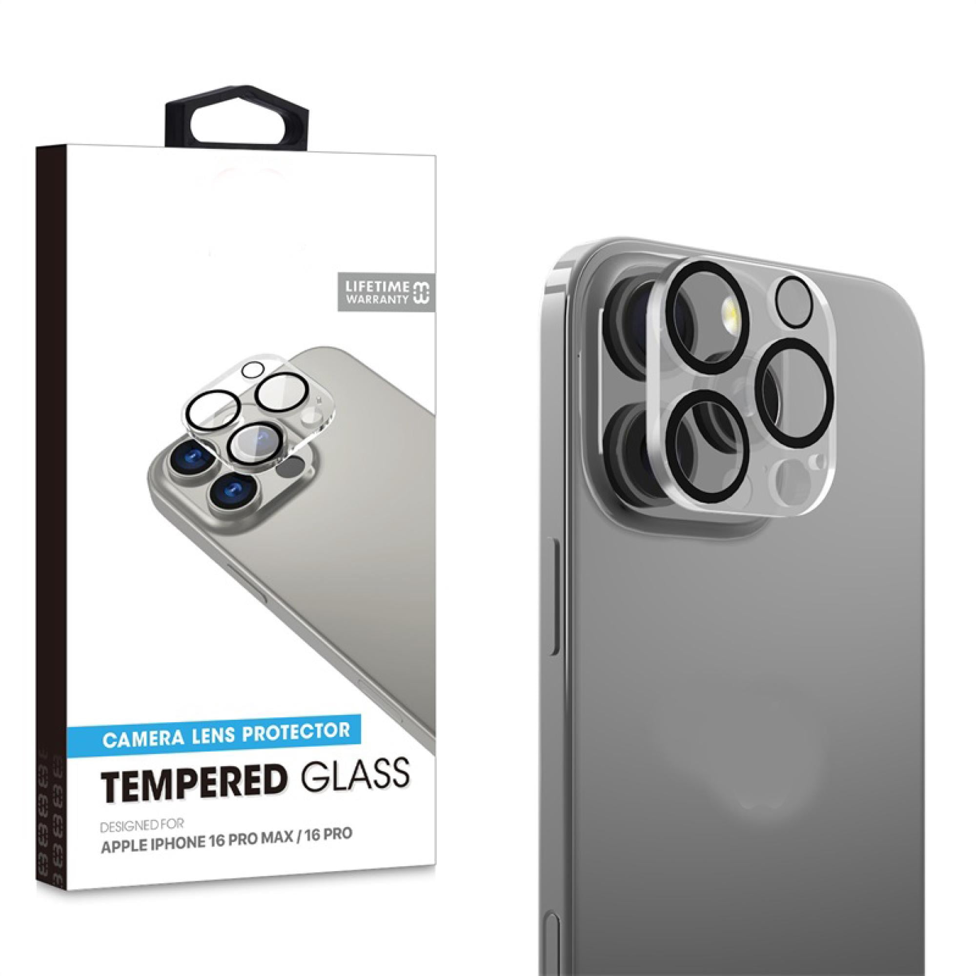 4 Packs Bundle for iPhone 16 Pro Screen Protector 3-Pack + Camera Lens Protector – 2.5D Tempered Glass Combo, Clear