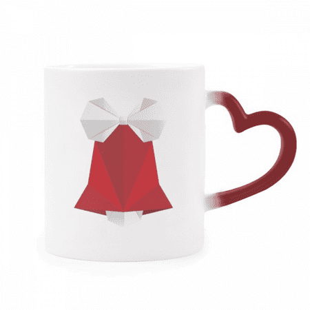 

mas Origa Bowknot Pattern Heat Sensitive Mug Red Color Changing Stoneware Cup