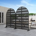thumbnail image 2 of 72"x47"x16" Outdoor Privacy Screen with Stand Metal Balcony Decorative Screen,Black, 2 of 5