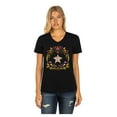 thumbnail image 5 of Women's New Era Black Houston Astros D-a de los Muertos V-Neck T-Shirt, 5 of 6