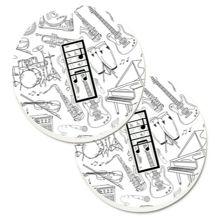 

Carolines Treasures CJ2007-ICARC Letter I Musical Note Letters Set of 2 Cup Holder Car Coasters Large multicolor