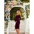 thumbnail image 3 of Side Ruched Pregnancy Dress Long Sleeve Maternity Clothes for Women, 3 of 7