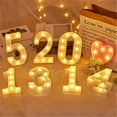 thumbnail image 4 of Luz de noche LED con letras luminosas, lámpara de batería con número del alfabeto inglés, 22cm, decoración romántica de fiesta de boda, Navidad, Diwali, 26, 4 of 4