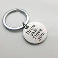 thumbnail image 1 of Drive Safe I Love You Key Chain Truck Driver Safe I Gift Sweet Gift Round Keychain Stainless Steel Keyring, 1 of 9