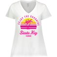 thumbnail image 3 of Inktastic Summer Enjoy the Sunshine Siesta Key Florida in Pink Women's Plus Size V-Neck T-Shirt, 3 of 5