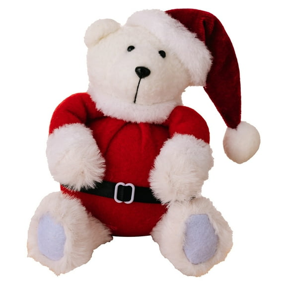 Jiyike Small Christmas Bear Figurine Plush Bear Children Plush Bear Xmas Party Favor For Kids