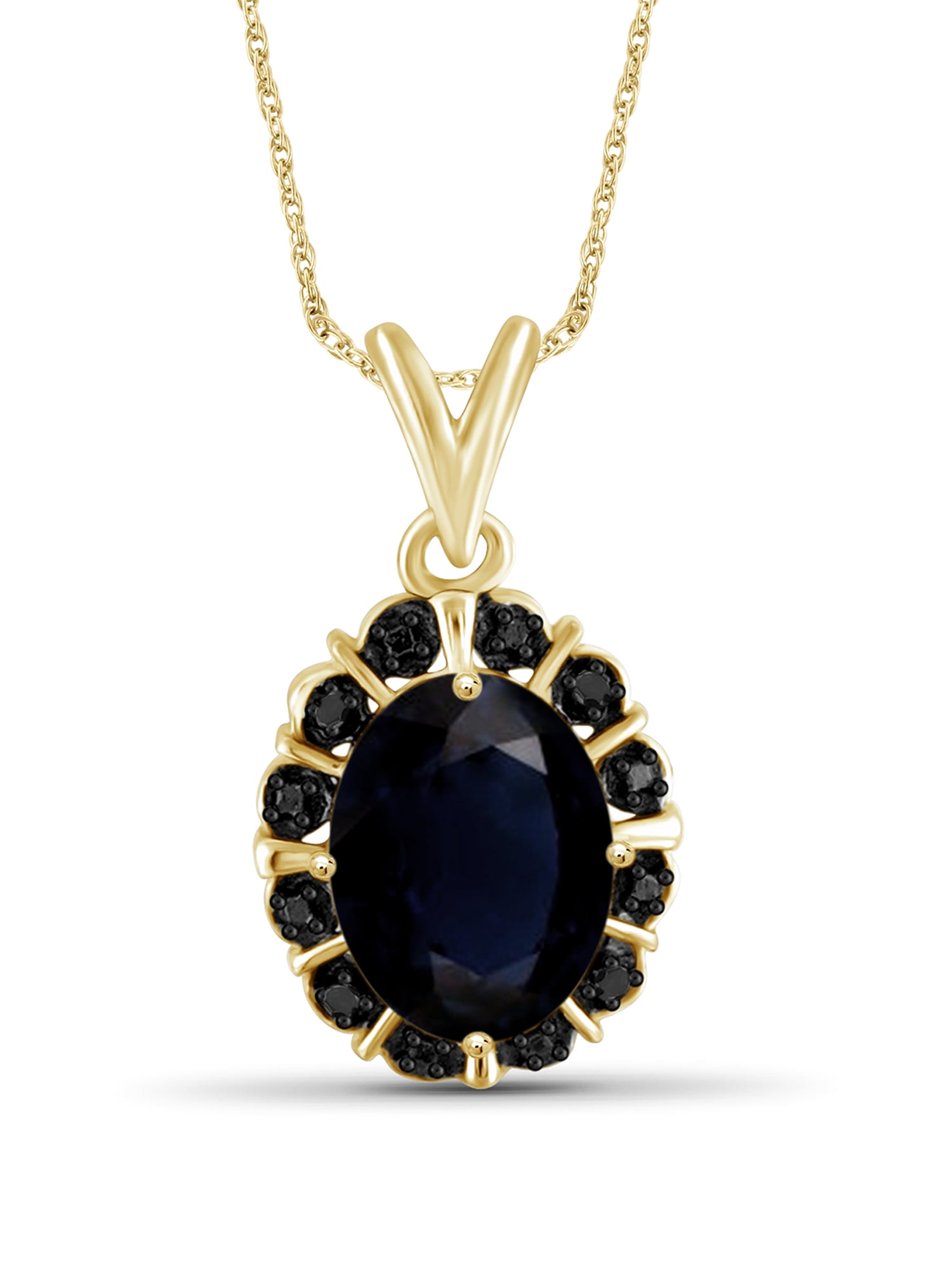 JewelersClub 1.95 Carat T.G.W. Sapphire Gemstone and Black Diamond Accent Pendant by JewelersClub