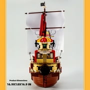HI-REEKE Thousand Sunny Pirate Boat Building Block Set Large 1 Piece Battleship Building Kit Gift