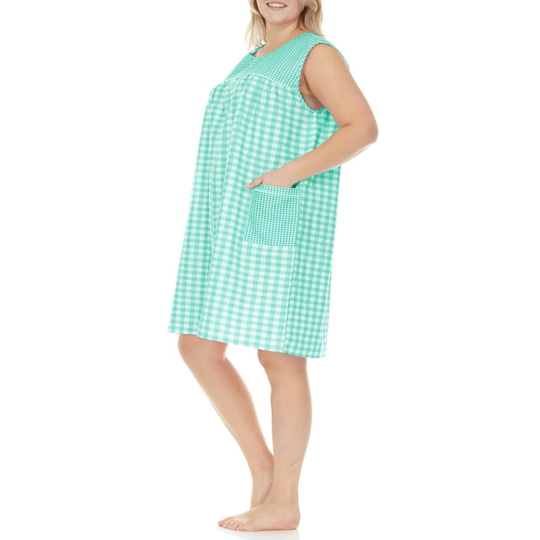 EZI House Dresses for Women with Pockets Moo Moos Gingham House
