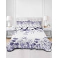 thumbnail image 3 of Quilts King Size, Purple Eucalyptus Soft Comforter Bedding Set for Bed, Spring Summer Farmhouse Leaves Watercolor Lightweight Quilted Bedspread with Pillow Cover(2 Pieces) for All Season, 96x106 Inch, 3 of 6
