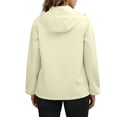 thumbnail image 6 of Vmvidoty Women's Solid Color Long Sleeve Hooded Jacket Water-Repellent Windproof With Pockets And Zipper Closure Casual Everyday Wear Khaki S, 6 of 9