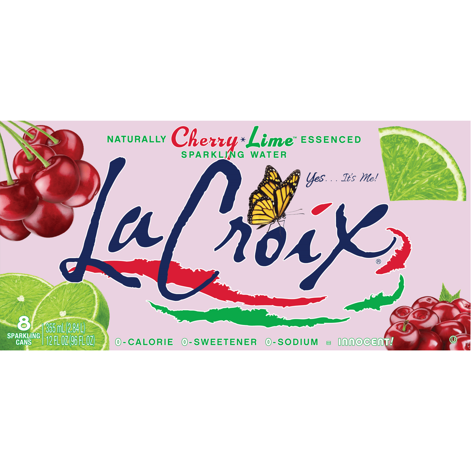 LaCroix Cherry Lime, Sparkling Water, 8 Pack, 12 oz Cans