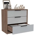 thumbnail image 2 of Boahaus Alva Modern 3-Drawer Dresser, Brown / White, for Bedroom, 2 of 5