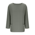 thumbnail image 5 of ShiShine Long Sleeve Shirts for Women with Pockets Tunics Tops Crew Neck Casual Lightweight Fall Spring Blouse, 5 of 6