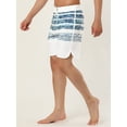 thumbnail image 2 of INSPIRE CHIC Men's Striped Beach Shorts Color Block Swimming Drawstring Board Surfing Shorts White Blue 30, 2 of 6