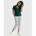 thumbnail image 4 of Hanes Perfect-T Women's V-Neck Cotton T-Shirt Deep Forest S, 4 of 5
