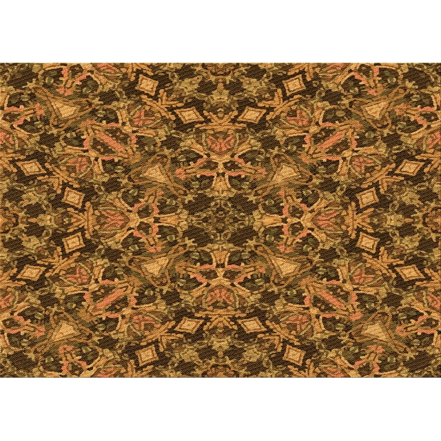 Ahgly Tapis Rectangulaire Lavable en Machine Intérieur Transitionnel Rouge Brun, 7 Pieds x 10 Pieds
