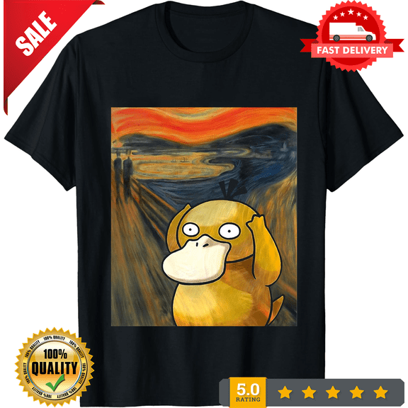 Screaming Psyduck Graphic Print T-Shirt Mens Unisex S M L XL 2 3 4 XL, NEW INSTOCK-TH78058