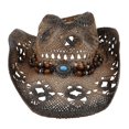 thumbnail image 1 of 1pc Outdoor Sun Protection Retro Tassel Cowboy Cowgirl Summer Straw Hat, 1 of 2