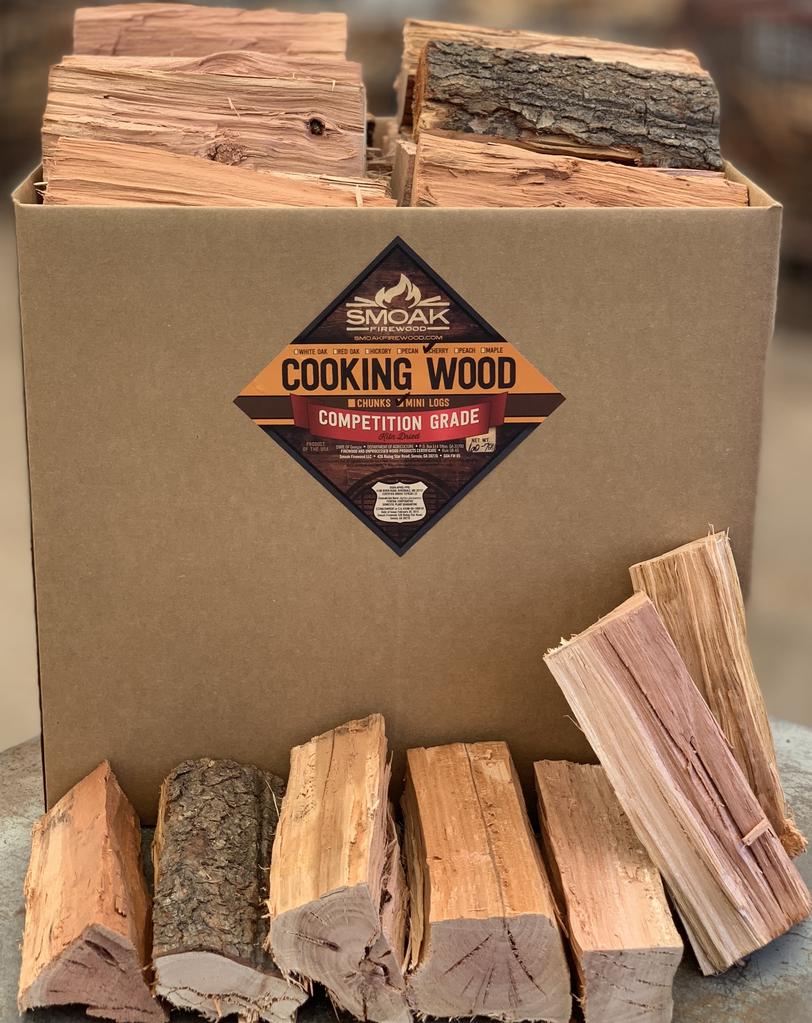 Smoak Firewood's Cooking Wood Mini Logs (8 inch Pieces 6070 lbs