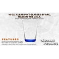 thumbnail image 2 of 10 ARC Clear Glass Pint Cups Set, 16 oz. - Mixing, USA Made - Blue, 2 of 5