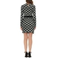 thumbnail image 3 of INSPIRE CHIC Women's Sexy Bodycon Dress Mesh Panel Plaid Dresses Black XS, 3 of 5
