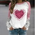 thumbnail image 2 of Ichuanyi Womens Fall Tops, Clearance Women's Casual Valentine's Day Heart Print Round Neck Casual Sweatshirt Top, 2 of 3