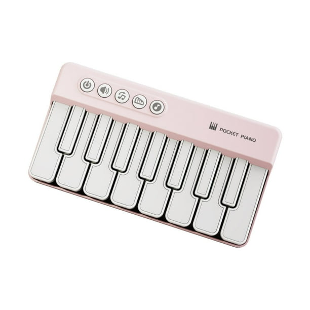 Piano de bolsillo ligero y resistente para niños, teclado electrónico para cumpleaños, nuevo Rosa