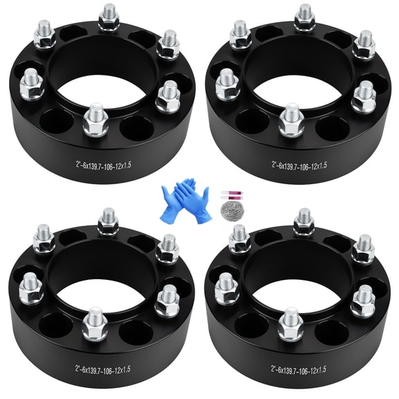 NAVOROGE 2 inch 6x139.7mm Hub Centric Wheel Spacers Compatible with Toyota Tacoma 2001-2022 with M12x1.5 Studs & 106mm Center Bore -4PCS