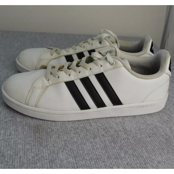 Men's Ad-id-as Cloudfoam Advantage AW4294 White/Black Sneakers Size 9.5