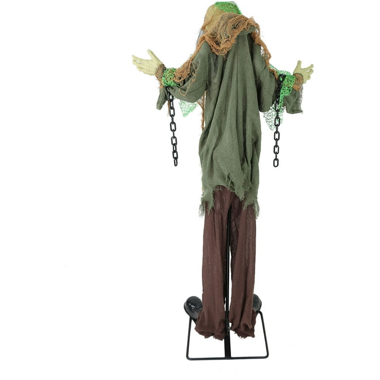 Haunted Hill Farm 5.5 ft Lifesize Animatronic Zombie with Chains