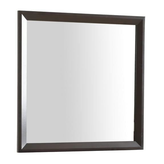 Renaissance Style Wall Mirror, Espresso Finish, 36x2x36 Inch Decorative Mirror for Bedroom, Living Room