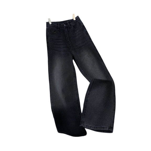 Yangnuo Women Vintage Washed High Waist Wide Leg Jeans Slimming Draped Casual Denim Long Pants With Pockets