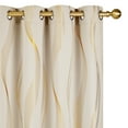 thumbnail image 5 of ZOPZO Thermal Blackout Curtains 2 Panels, Light Beige, 52W x 95L Inch, Golden Wave Pattern Room Darkening Drapes for Apartment or Bedroom, 5 of 6