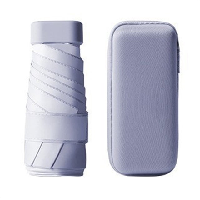 Seis Veces Tarjeta Paraguas Portátil de Bolsillo Cápsula Paraguas de Doble Propósito Anti-Ultravioleta Protector Solar Paraguas Púrpura