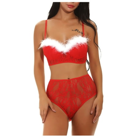 

VerPetridure Sexy Lingerie for Women Plus Size Christmas Suit Role Stage Dress Sexy Underwear Pajamas Two Piece Set
