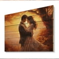 thumbnail image 2 of Designart "love Couple Landscape Luminous Embrace I" Romantic Landscape Print on Natural Pine Wood, 2 of 5