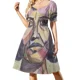 thumbnail image 2 of Vestido de noche de manga corta Clementine Hunter para mujer, vestido largo para mujer, falda para mujer, vestidos de fiesta., 2 of 7