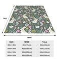 thumbnail image 3 of Honeii Retro Bunny Floral Print Fleece Blanket - Throw Blanket for Bed, Sofa, Couch, Camping, and Travel , Microplush Ultra Soft Warm Blanket-40"x30", 3 of 7