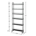 thumbnail image 5 of Miniyam 6-Tier Slim Rolling Cart,Narrow Slim Slide Out Storage Shelving Unit with Wheels,Kitchen,Bathroom,Garage,Laundry Room,6.1"D x 22.8"W x 61"H,Black, 5 of 7