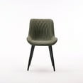 thumbnail image 3 of YOUNIKE Dining Chairs Set of 2, Upholstered Dining Room Chairs with Metal Legs, Faux Leather Kitchen Chairs, Armless Side Chairs, Large Padded, Metal Legs, Olive Green, 3 of 14